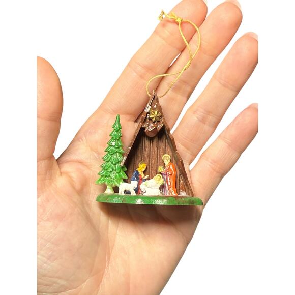 Shiny brite Other - Vintage‎ Shiny Brite Nativity Christmas Ornament Diorama Hong Kong Retro Kitschy